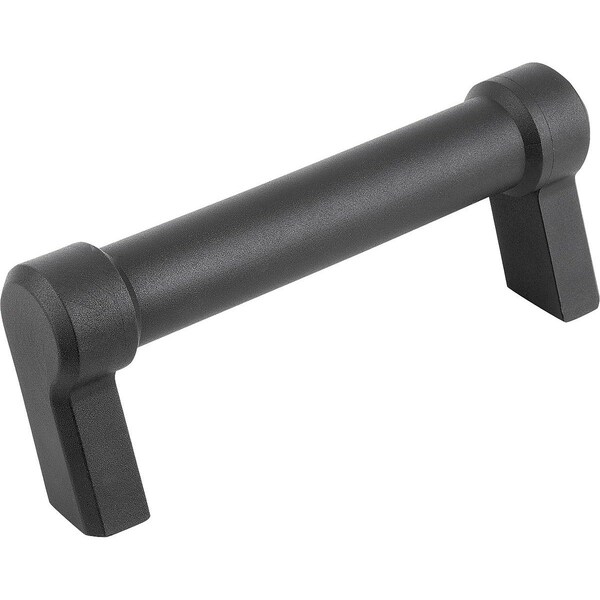 Pull Handle Oblique A=140, L=155, H=60, Thermoplastic Black Ral7021 Comp:Brass, D=M06
